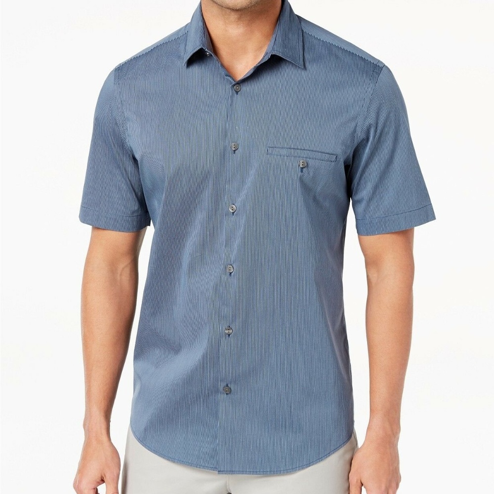 Alfani Short Sleeve Button Down Shirt Medium